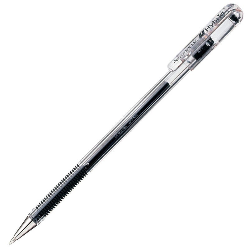 Pentel K105-GA Water-Based Ballpoint Pen, Hybrid, 0.02 inches (0.5 mm), Black, 10 Pieces - Image 1